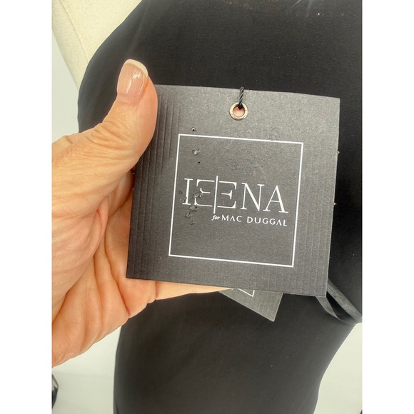 NWT leena Mac Duggal 25572 Black Beaded Halter Neck Jewel Strand Gown sz 10 $398 - Picture 8 of 11